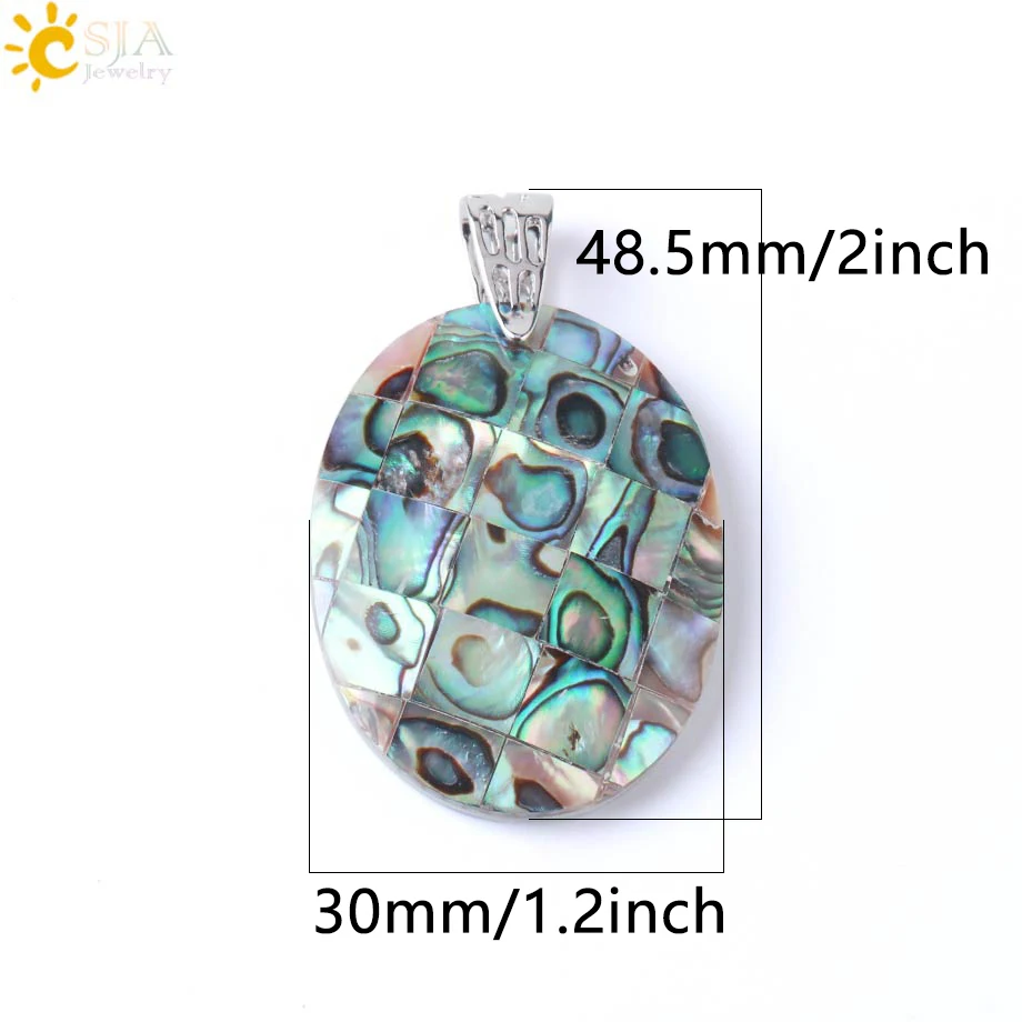 Egg Shape Csja натуральный Абалон оболочки кулон сердце капли воды форма сращивания раковины Подвески ожерелье океан Стиль Ювелирные изделия для женщин мужчин F979 - Окраска металла: Egg Shape