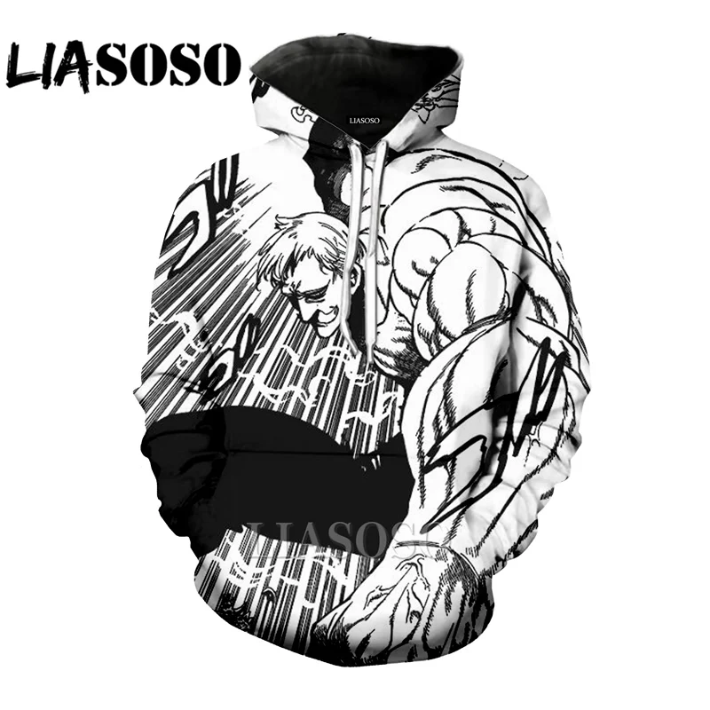 LIASOSO Толстовка получилось не Taizai семь смертных грехов Топ 3D принт homme Для мужчин wo Для мужчин в стиле Харадзюку толстовка рубашка с рисунком Аниме толстовки E405 - Цвет: 8