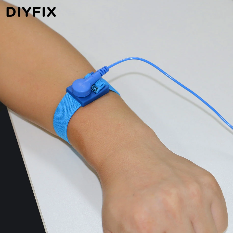 Антистатический наручный ремешок DIYFIX ESD эластичная лента с зажимом для