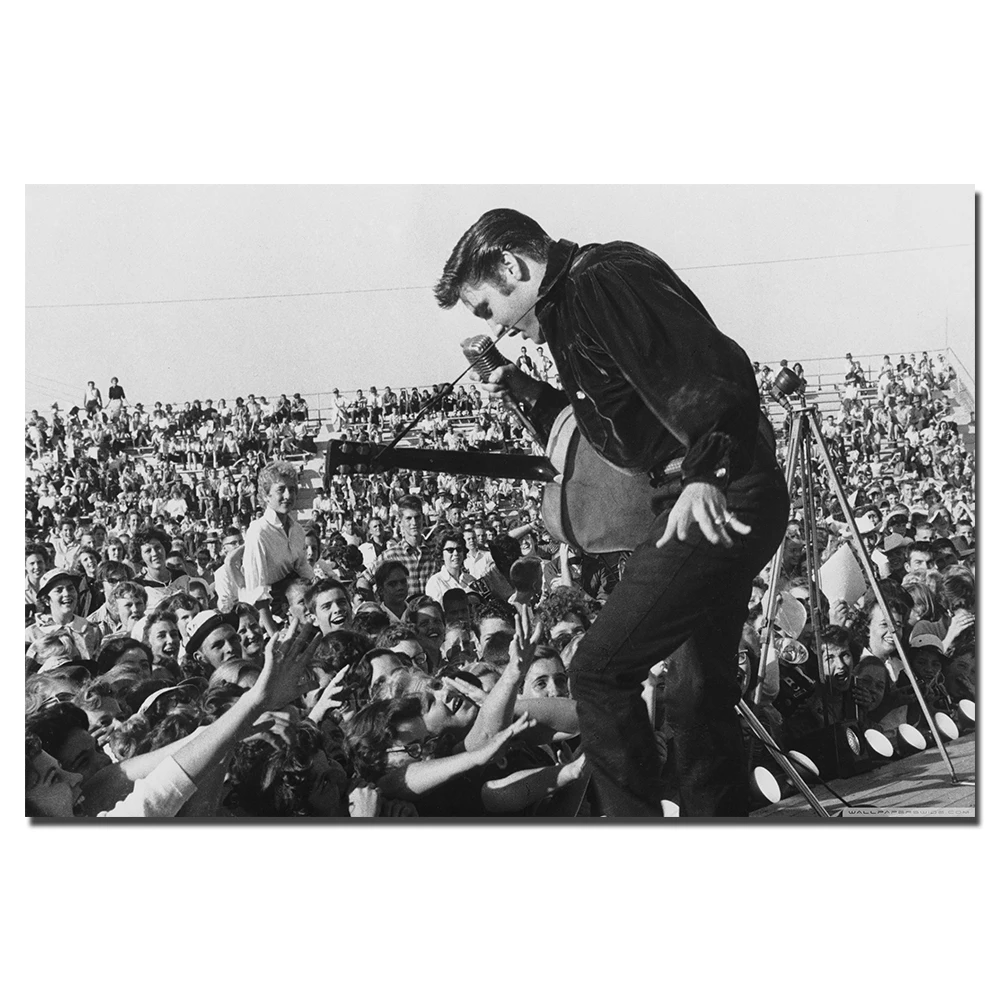 Винтажный постер Elvis Presley в концерте тканевый с принтом для домашнего декора