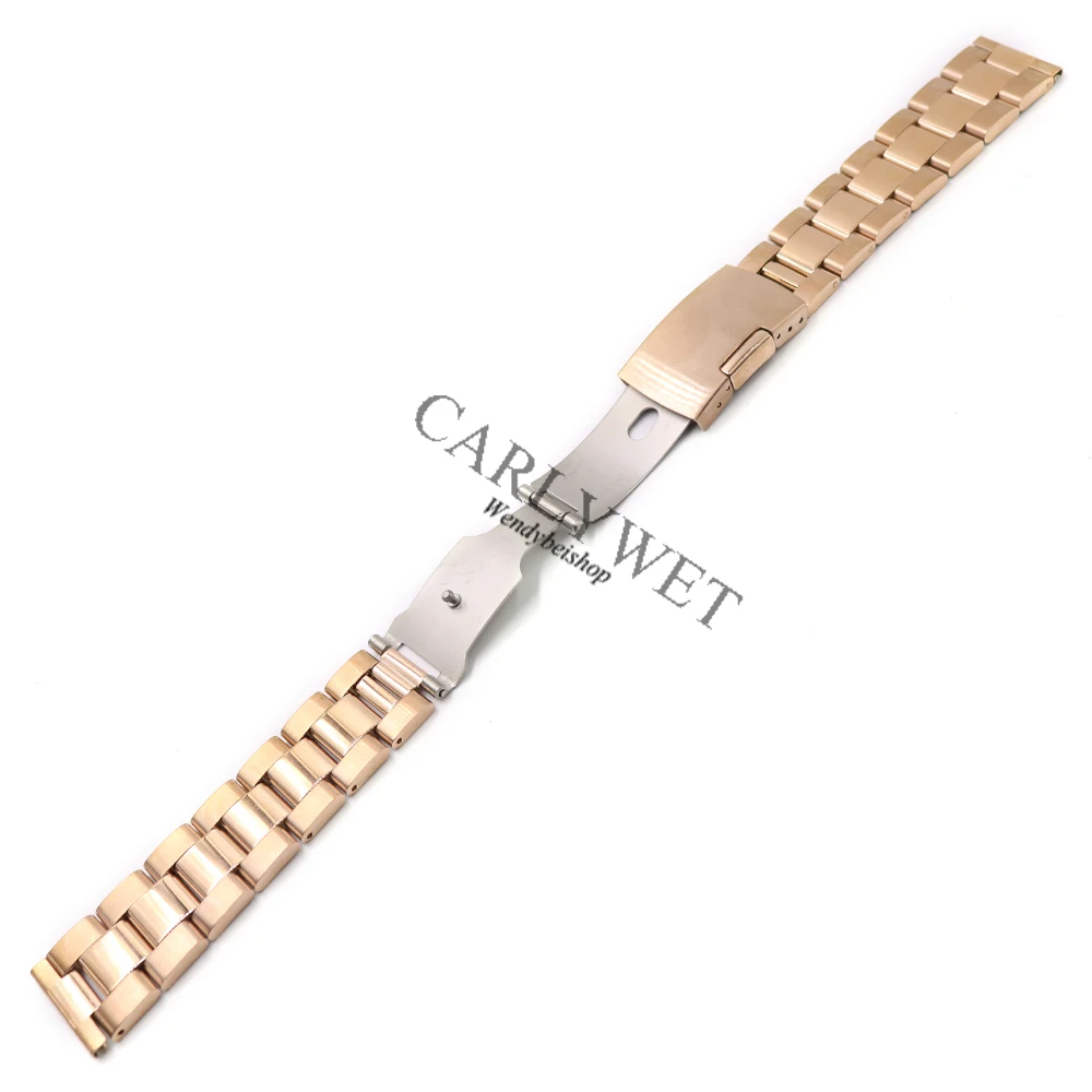 CARLYWET 14 16 18 19 20 21 22 23 мм наручные часы браслет ремень с одним нажатием застежка для Rolex Omega Tudor Breitling