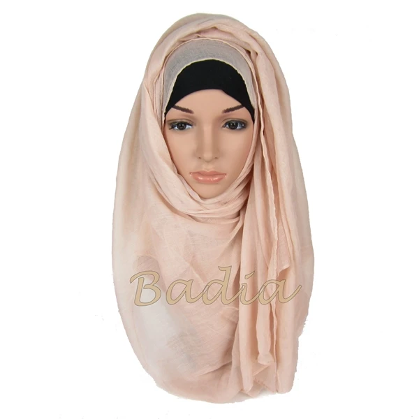 Цельная искусственная модная мусульманская вуаль мусульманские головные