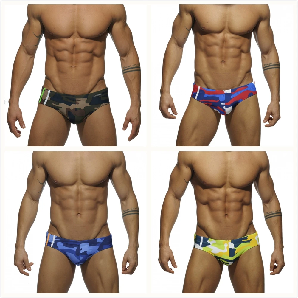 2018 Swimwear Men Swim Brief With Push Pad Sexy Swimsuit Waterproof Swimming Trunks For Bathing Shorts T0363 | Спорт и развлечения