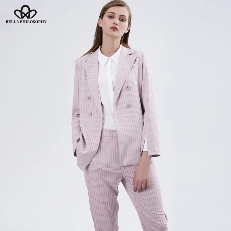 Женский Тонкий Блейзер Heydress Розовый Повседневный офисный блейзер в полоску с