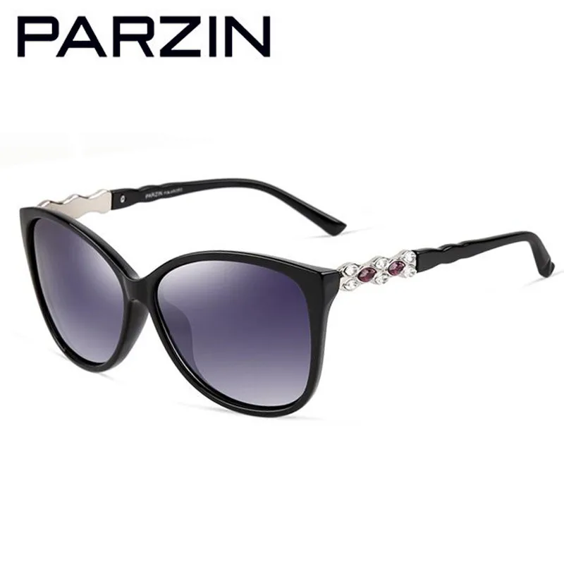 PARZIN Поляризованные солнцезащитные очки Женщины Элегантный Rhinestone Солнцезащитные