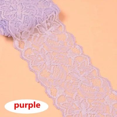 purple HL 1 ярд 8 см ширина кружева с эластичным свадебное платье трикотажные спандекс DIY Одежда Нижнее белье Швейные аксессуары HB001 - Цвет: purple