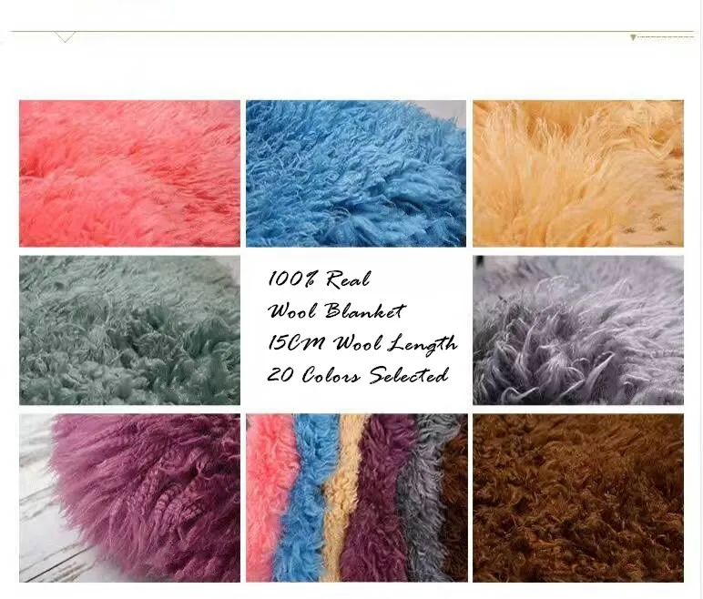 Одеяло из 100% чистой шерсти одеяло натурального меха реквизит для фотосъемки