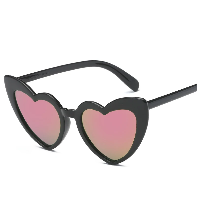 VKUES Love Heart Солнцезащитные очки женские кошачий глаз винтажные черные розовые