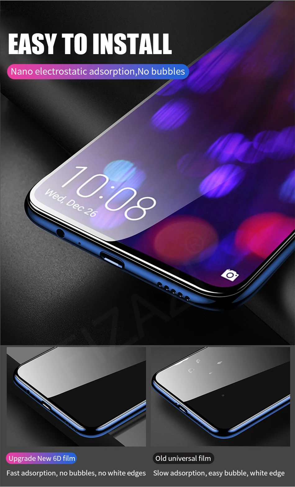 6D полное клеевое покрытие из закаленного стекла для huawei Honor View 20 10 9 Lite 8X 7X Magic 2 mate 20 P30 Lite Y9 защита экрана