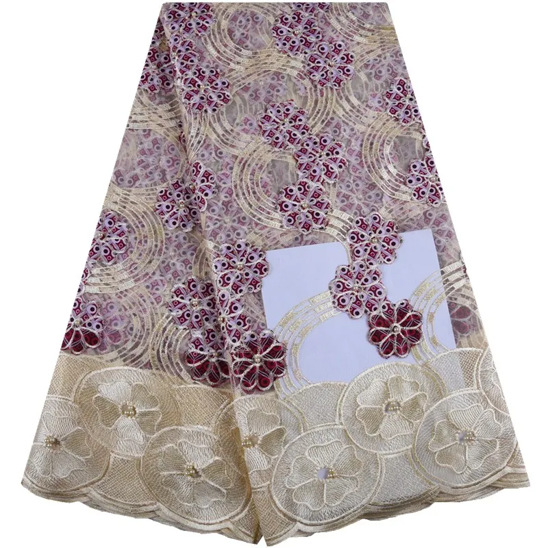 

High-End Lace Fabric 2019 Ankara Wax Lace Fabric African Lace Fabric New Wax Cord Lace For Women Wedding Party Dress F1005