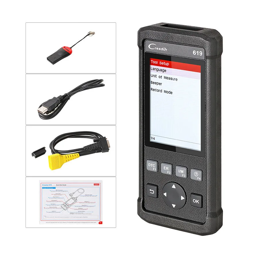 Новейший сканер кодов Launch Creader 619 с полным OBD2/EOBD функциями поддержка записи данных