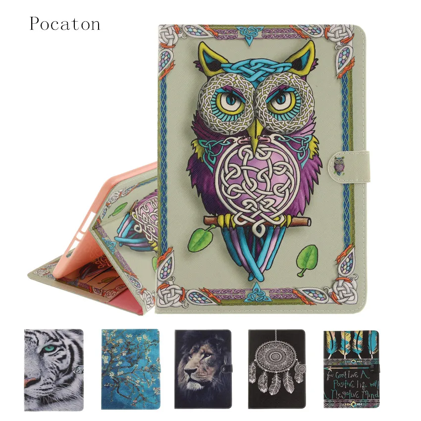 Чехол для iPad 9 7 2017 Pocaton иллюстрация милый мультфильм Сова чехол устойчивый к