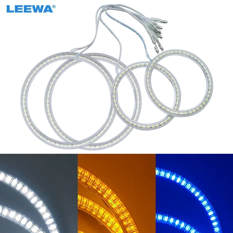 LEEWA 2x85 мм 2x115 SMD для Lada Kalina 1119 Автомобильные светодиодные кольца с ореолом