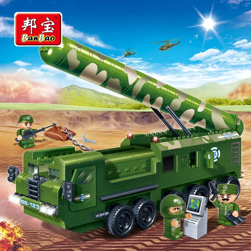 Banbao военные образовательные строительные блоки игрушка для детей Подарки ракета