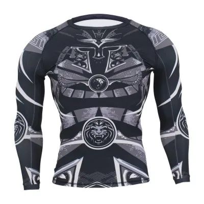 Shirts Черный MMA бои с Длинным Рукавом Рашгард боксерские Мужские Бои Муай Тай человек Боксерские Шорты компрессионные штаны - Цвет: Shirts