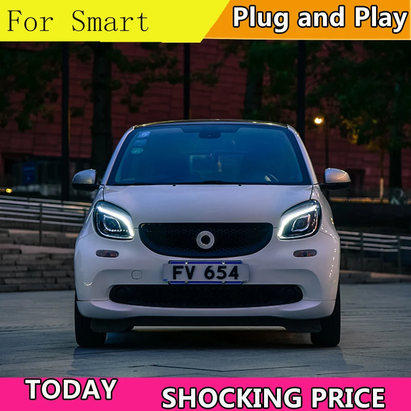 Автомобильный Стайлинг для BENZ smart head светильник s angel eyes 2015-2018 LED light bar Q5 bi xenon lens Bulb
