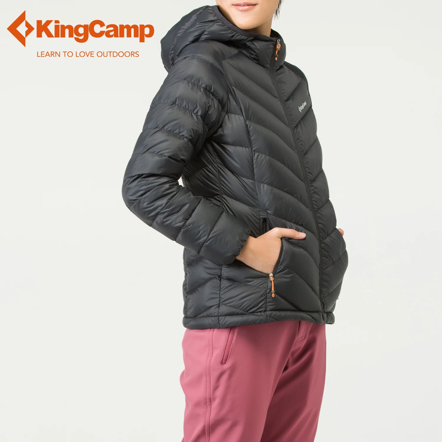 KingCamp Для женщин, с капюшоном, упаковываются, ультра светильник Вес утепленная пуховая куртка Зимние Водонепроницаемый 90% вниз свитер верхняя одежда для детей