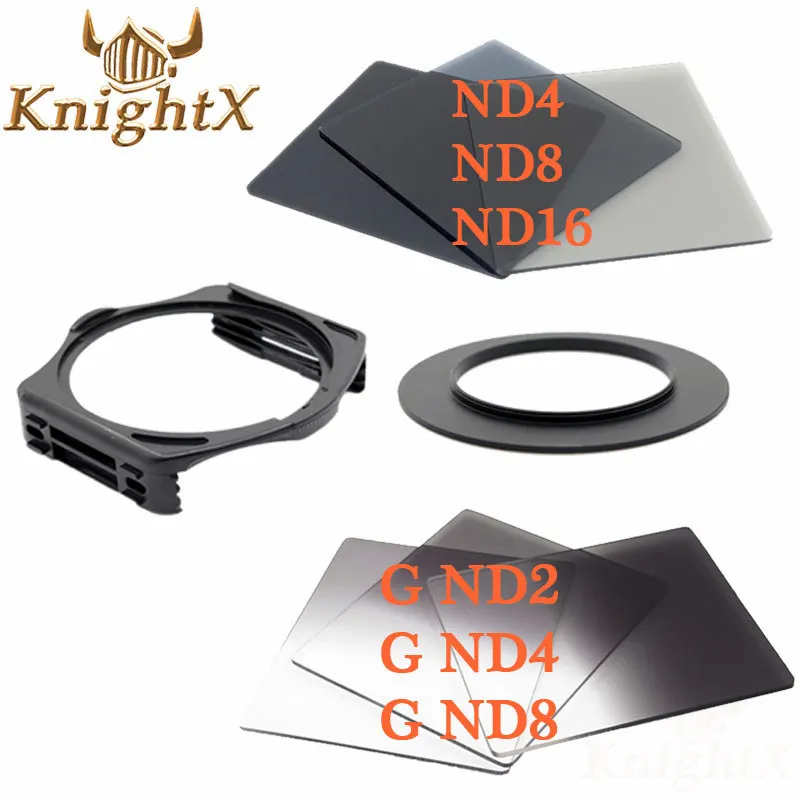 KnightX 49 мм 52 мм 58 мм 67 мм 72 мм 77 мм кольцо держатель фильтра для cokin наборы фильтров ND цветной фильтр для Nikon Canon d5100 DSLR объектива - Цвет: 8in1 A