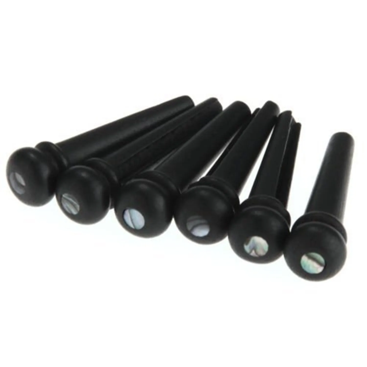 HLBY 6 Pcs Guitar Family Natural Ebony Folk Acoustic Bridge Pins | Спорт и развлечения