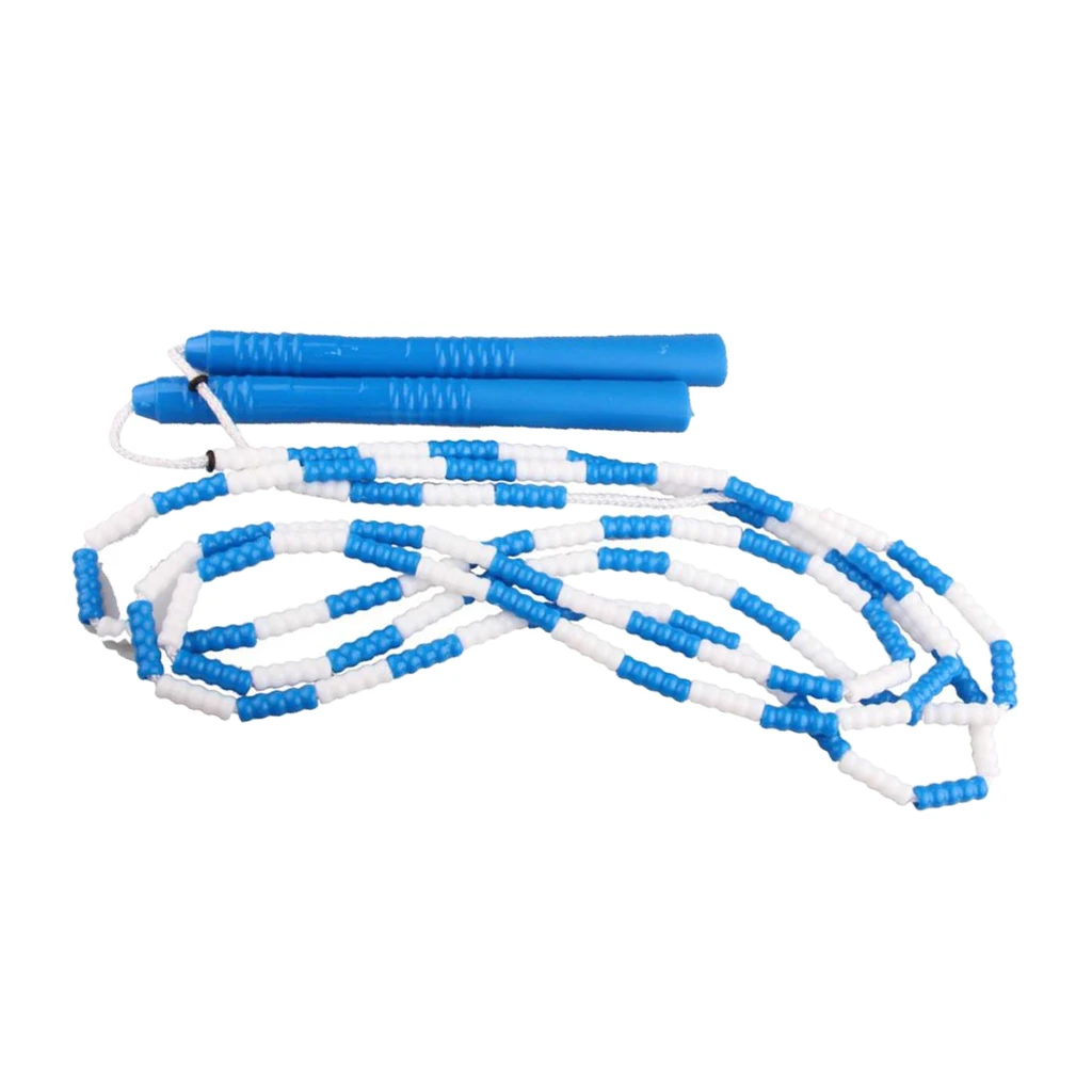 Фитнес скакалка украшенная бисером 280 см веревка для детей мужская и женская