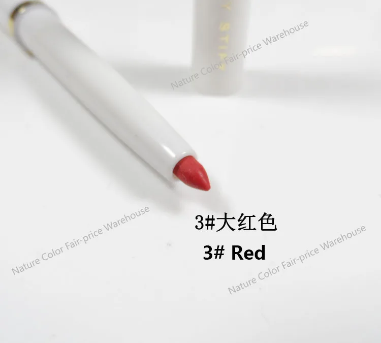 03 - Red 1 шт., вращающийся карандаш для губ, стойкая Косметическая подводка для глаз, ручка для губ, водостойкая, красивый красный карандаш для губ, белый, черный, косметика - Цвет: 03 - Red