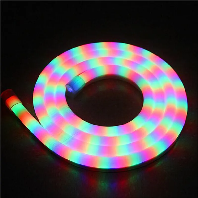 Гибкая светодиодная лампа RGB 10 м/рулон 2 провода 80 светодиодов/м 220 В переменного