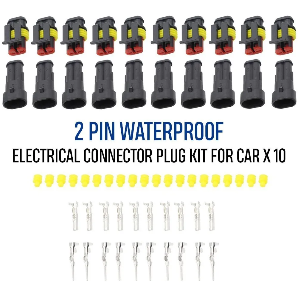 10 Kit 2/3/4 Pin Way Super Seal Car Waterproof Electrical Wire Connector | Обустройство дома