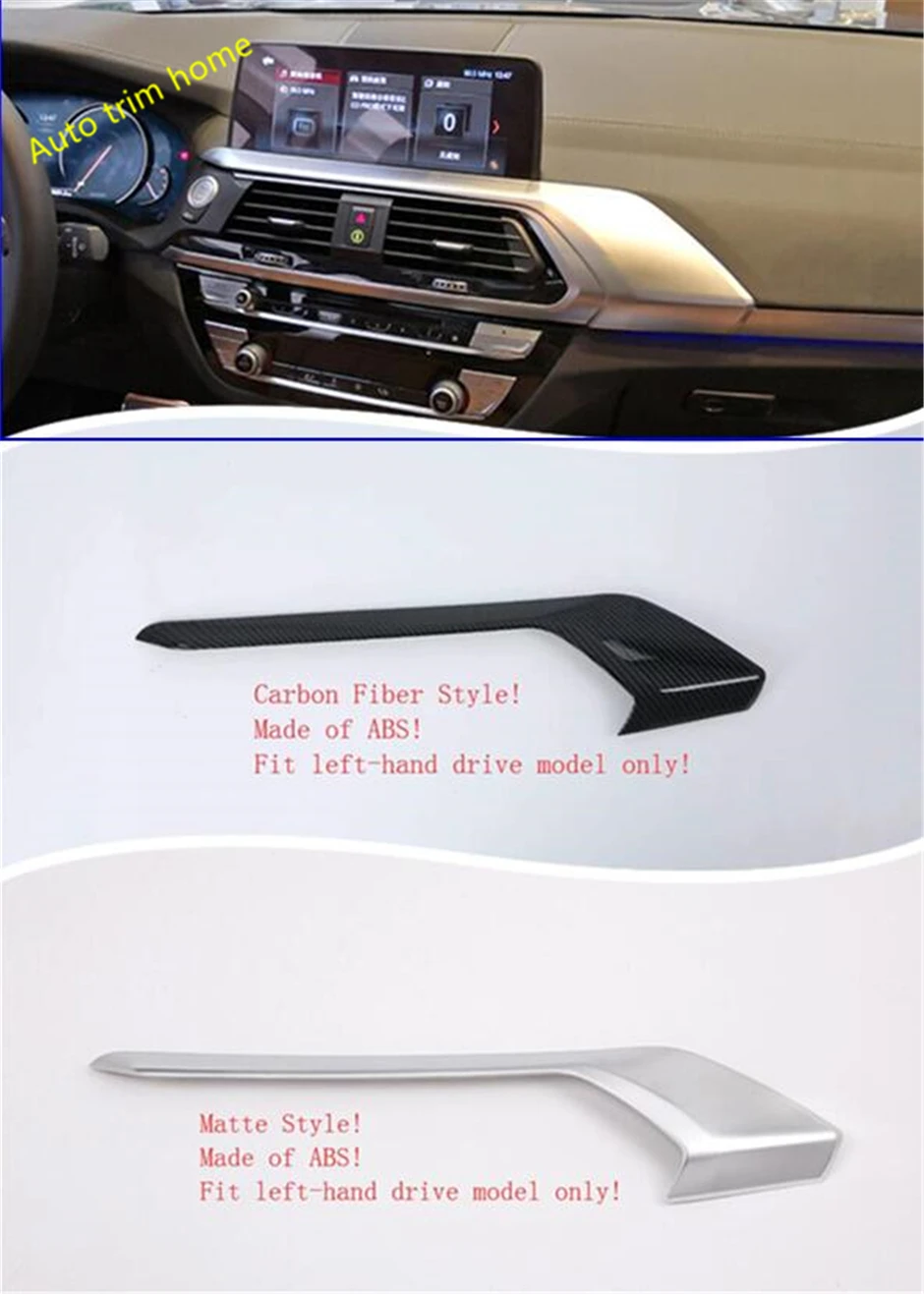 

Панели Lapetus для приборной панели, средняя воздухопроницаемая панель переменного тока, обшивка, подходит для BMW X3 G01 2018 2019 2020 2021 матовое/углеро...