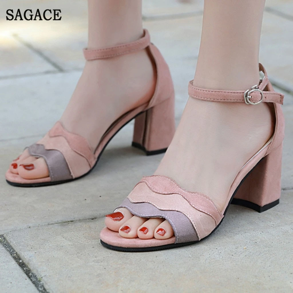 SAGACE/Женские Летние Босоножки с открытым носком Повседневная обувь на толстом