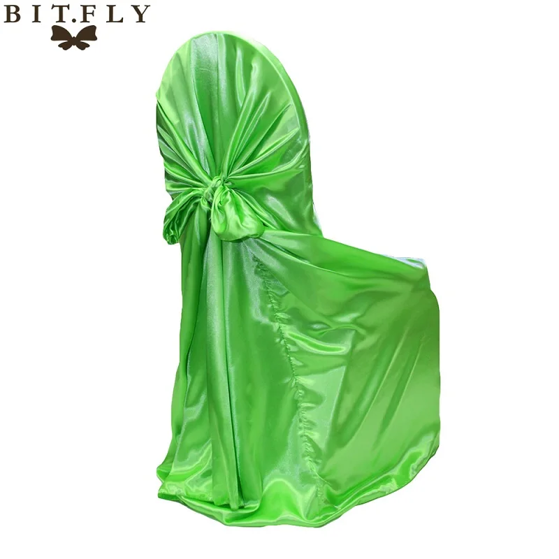 clover green Высококачественный модный современный атласный универсальный чехол для стула для свадебного ресторана, фестиваля, DIY вечерние украшения - Цвет: clover green