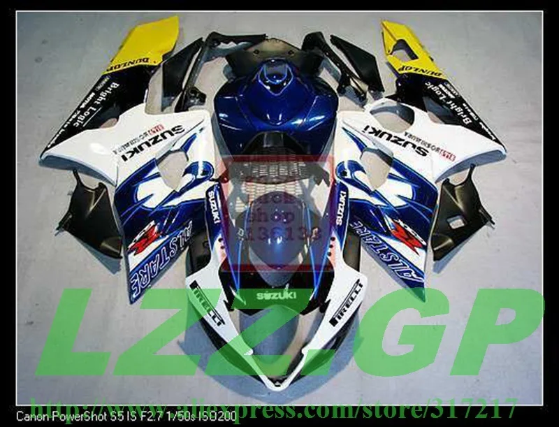 Впрыска синий/белый H4367 полный обтекатель комплект для SUZUKI GSX-R1000 K5 05-06 GSXR1000 GSX R1000