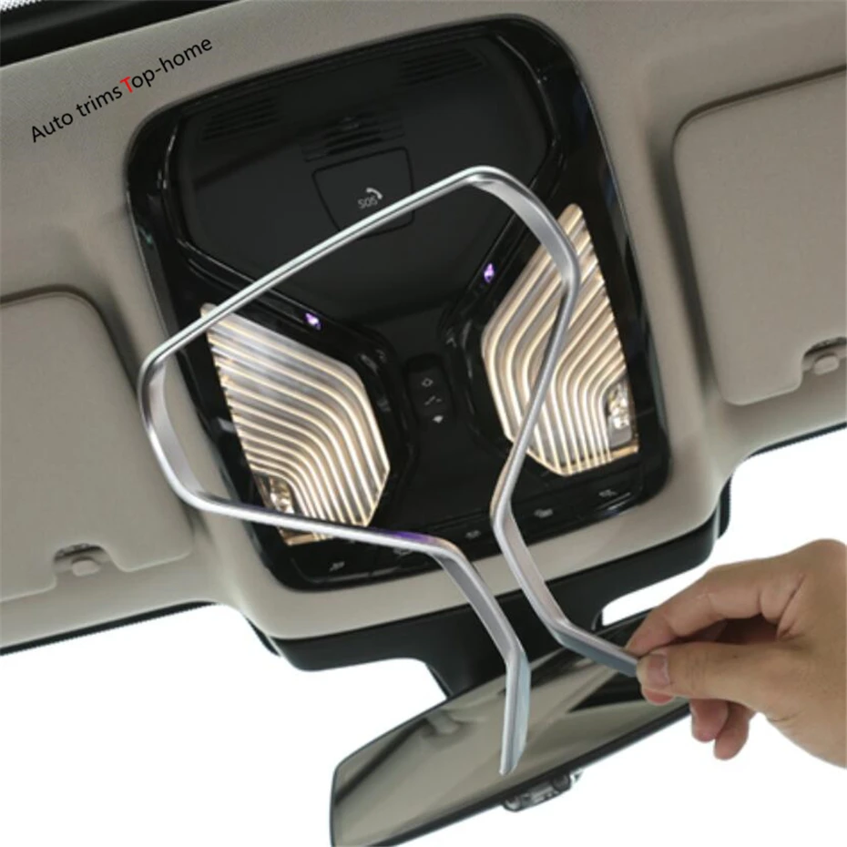 

Yimaautotrims Front Seat Roof Upper Reading Lights Lamp Frame Cover Trim Matte Interior Refit Kit For BMW X5 G05 2019 2020 2021