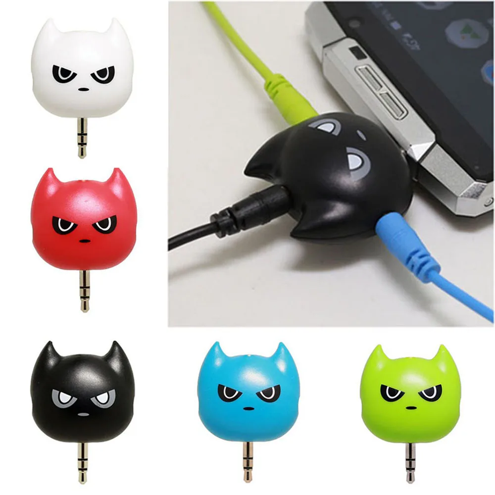 

Cute Cat 3.5mm Audio Splitter Earphone Headphone Cable Male to 3 Female Adapter