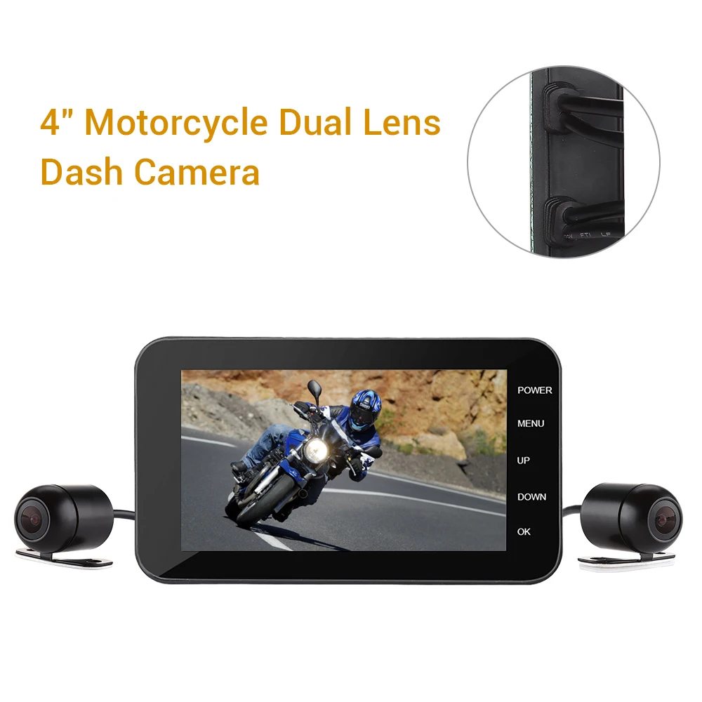 Двойная мотоциклетная DVR камера HD WiFi Dash Cam GPS 4 &quotIPS MT003 Передняя и задняя 1080P + 720P