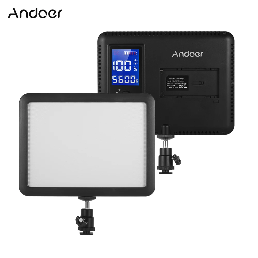Светодиодная осветительная панель Andoer 3300K-5600K ЖК-дисплей заполняющая лампа с