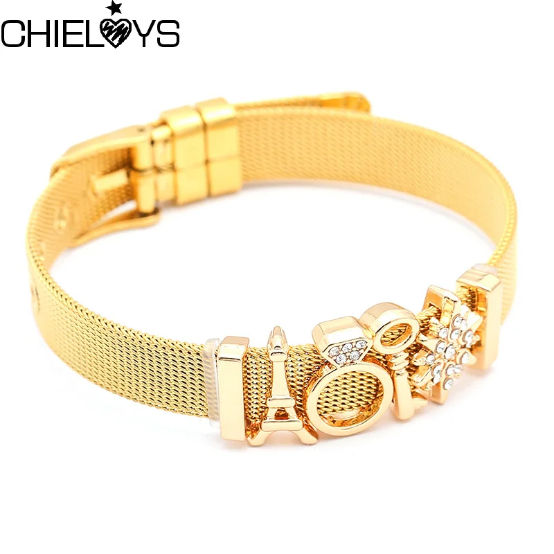 Браслеты CHIELOYS из нержавеющей стали женские роскошные ювелирные украшения от