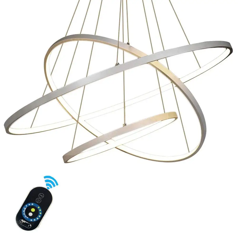 

Modern Led Pendant Light Acrylic Hanging Lamp 3 rings Circle Indoor lighting for Living Room Dinning Room Restaurant