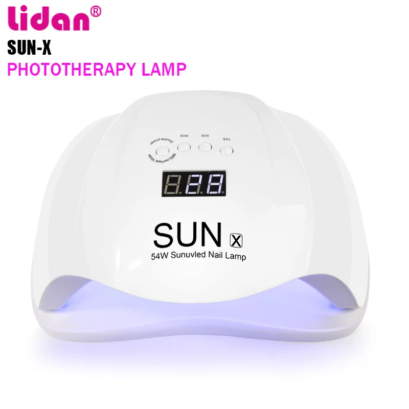 Лампа Lidan SUN X для ногтей 54 Вт УФ Гелевая лампа отверждения гель лака с набором