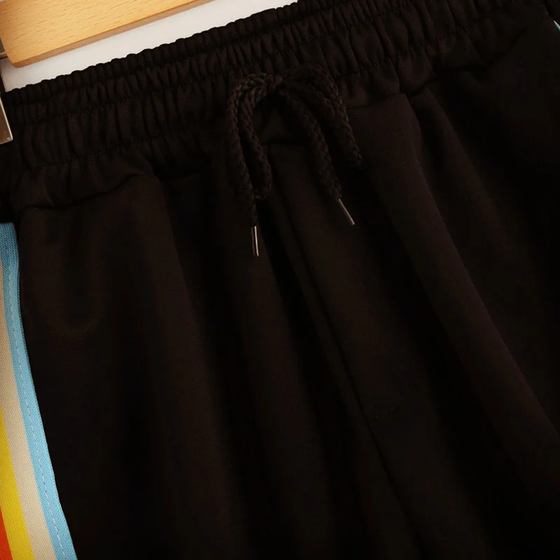 

Summer Women's Casual Fashion Rainbow Shorts Street Women's Wild Loose Cotton Soft Stretch Shorts