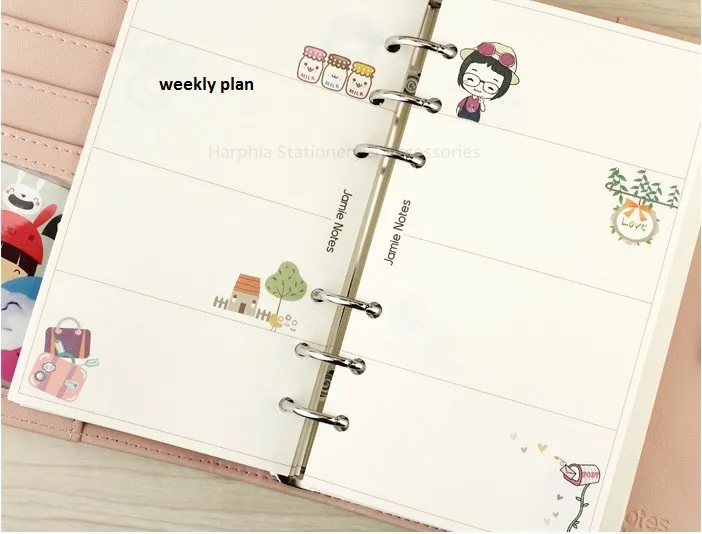 Weekly Plan Harphia Cute Girl серия блокнот заправка бумага s A5 A6 Дневник цвет внутренний Core планировщик наполнитель бумага внутри страницы подарок forfilofax - Цвет: Weekly Plan