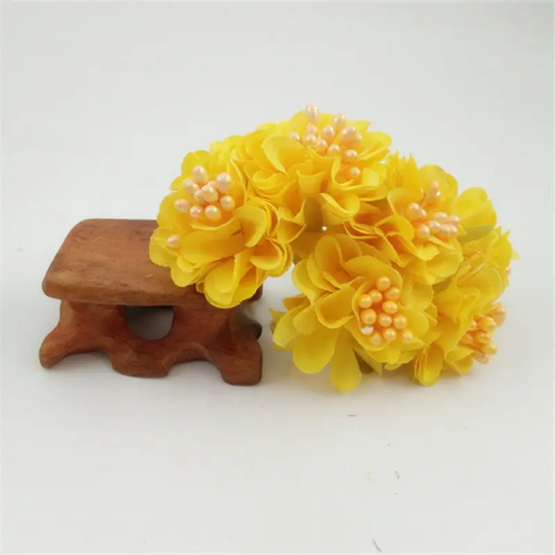 6 шт./лот миниатюрный Шелковый Искусственный букет роз свадебное украшение