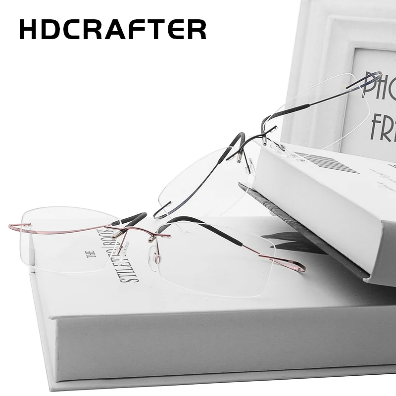 HDCRAFTER очки для чтения мужские женские титановые без оправы мужчин и женщин
