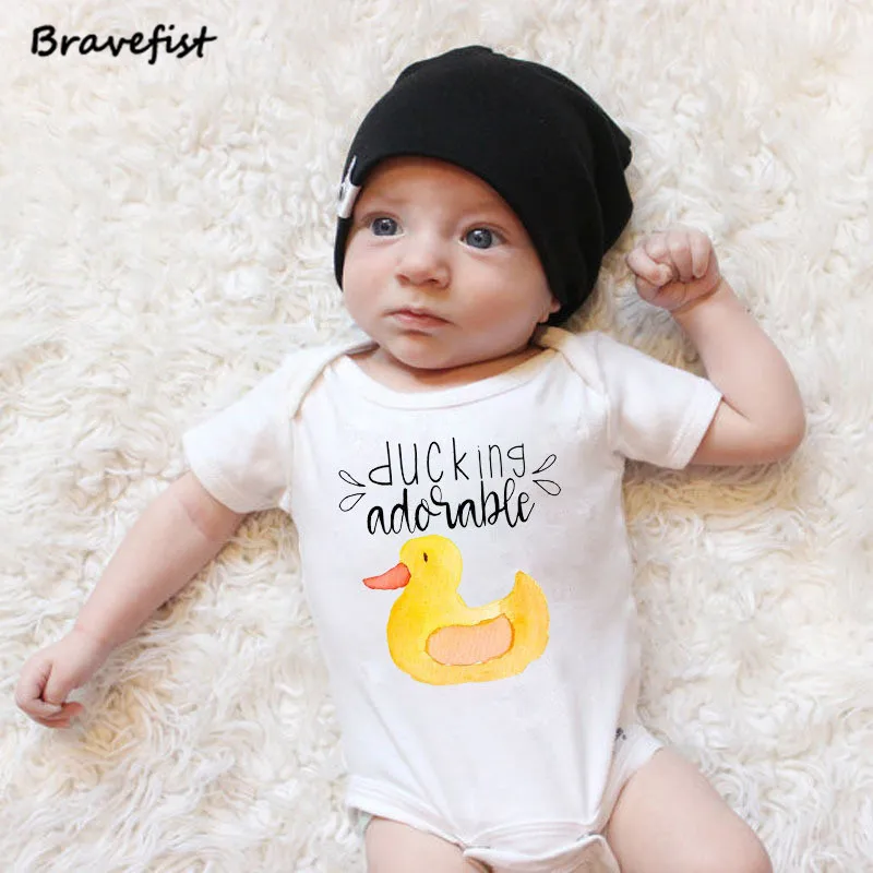 Ducking-monos de estilo de dibujos animados para beb&eacute;, Ropa de verano para ni&ntilde;a y ni&ntilde;o, Body para beb&eacute;, trajes para ni&ntilde;os de 0 a 24 meses-3
