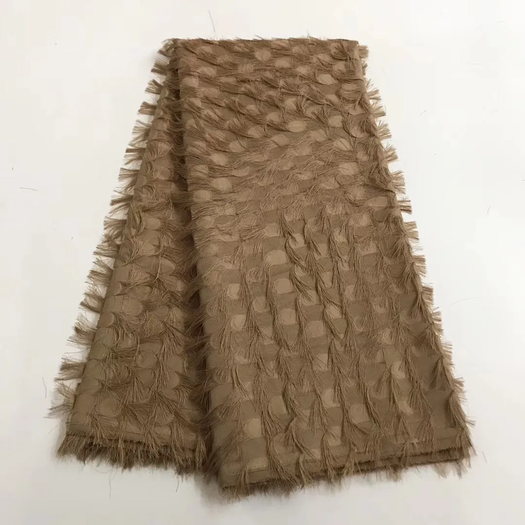 

Latest African Lace Fabric Embroidered Fringed Nigerian Lace Fabrics High Quality Lovely French Lace Fabric For Dress KJ2067