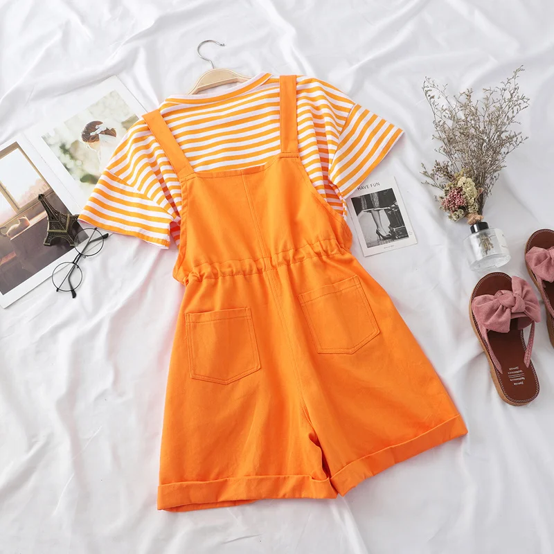 Женский комплект из двух предметов Gaganight футболка в полоску с короткими рукавами