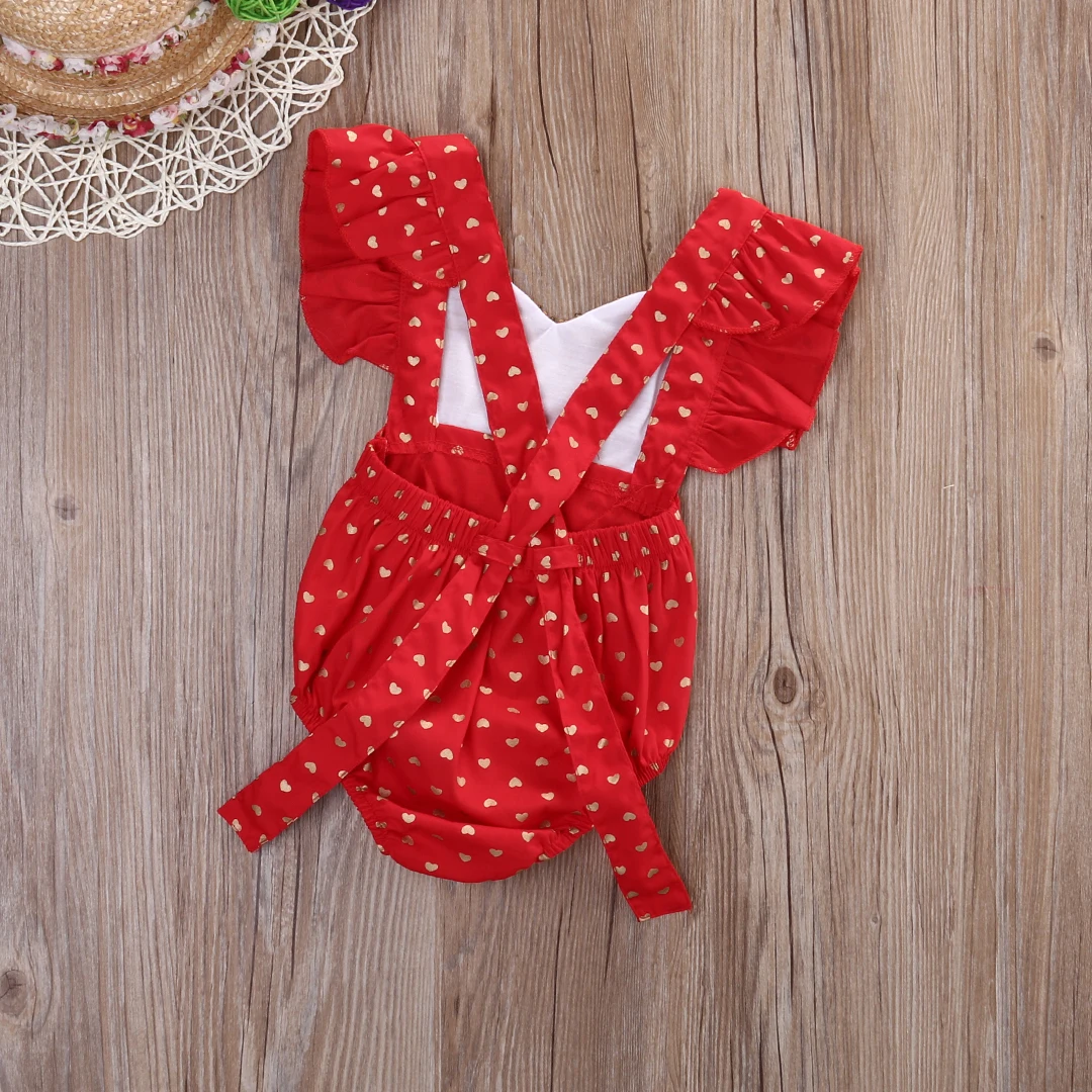 Наряд с блестками и сердечками для новорожденных маленьких девочек хлопковый