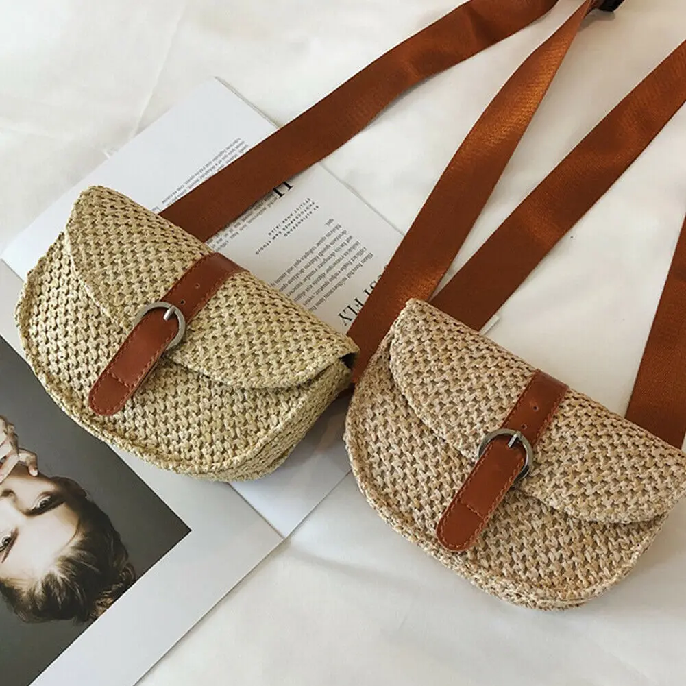 Женская соломенная сумка ручной работы милый поясной кошелек на ремне модный