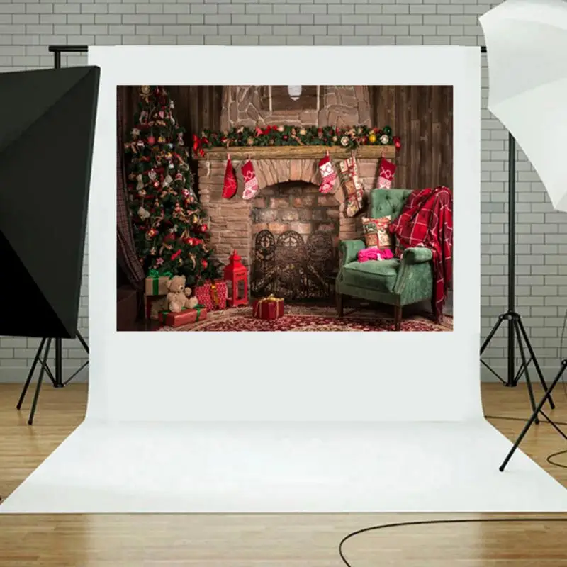 Счастливого Рождества! 3x5 футов Ретро Рождественский камин Студия фото фон фотографии реквизит фон живого потока