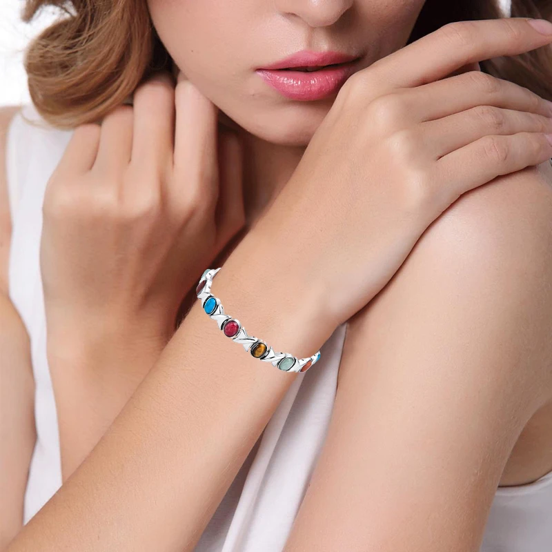 Женский браслет Escalus классический магнитный из нержавеющей стали Красочные