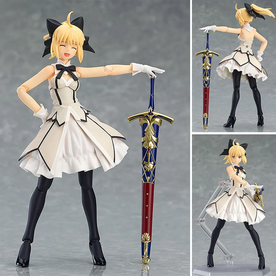 Figma EX 038 Fate FGO 15 см Saber Lily ПВХ фигурка белое платье Joint подвижная коллекция моделей